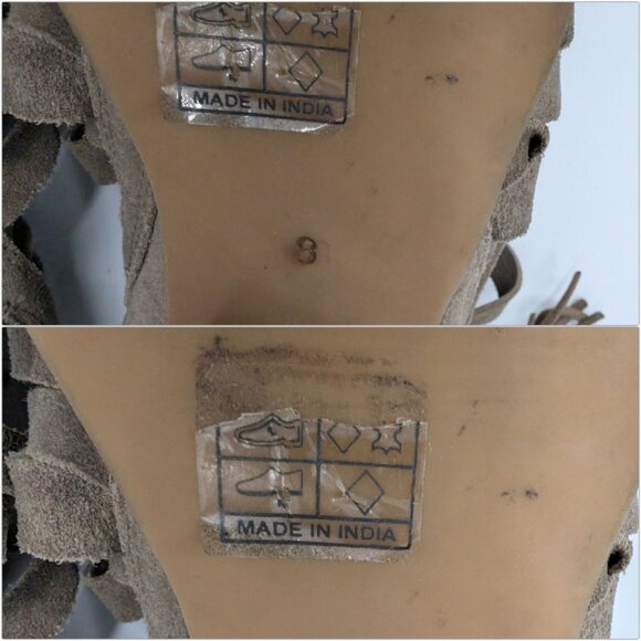 Jeffrey Campbell Suede Ankle Boots Womens Brown Cutout Fringe Tassel Heel Size 8 - Picture 13 of 14